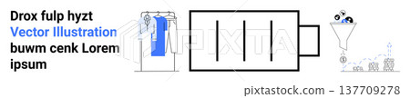 Business workflow, automation, energy processing, production efficiency, system concepts, data analysis. Visual shows a battery, funnel clothing and abstract icons. Workflow and automation concepts Business workflow, automation, energy processing, production efficiency, system concepts, data analysis. Visual shows a battery, funnel clothing and abstract icons. Workflow and automation concepts 137709278