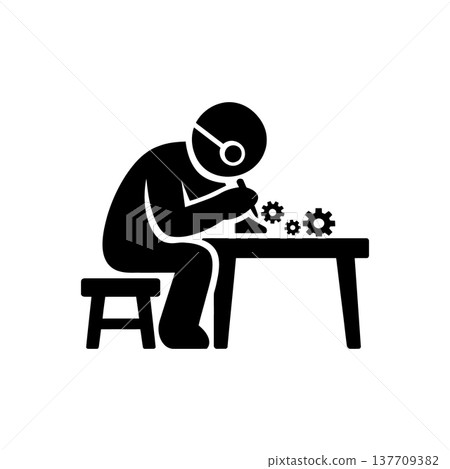 Precision Watchmaker Repair Bench Icon Precision Watchmaker Repair Bench Icon 137709382