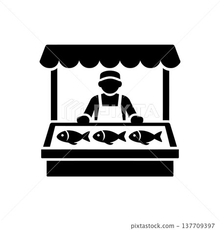 Local Fish Market Merchant Icon Local Fish Market Merchant Icon 137709397