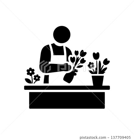 Florist Flower Shop Owner Icon 137709405