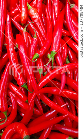 Bright red peppers, food background Bright red peppers, food background 137709484