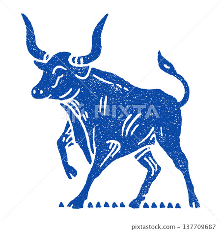 Longhorn Cattle Western Icon Vintage Ranch Bull Illustration Rustic Cowboy Symbol Longhorn Cattle Western Icon Vintage Ranch Bull Illustration Rustic Cowboy Symbol 137709687