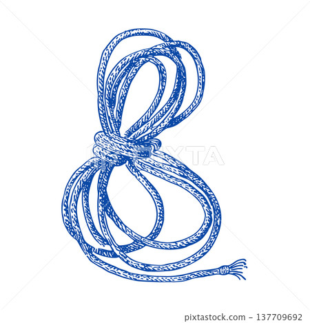 Lasso Cowboy Rope Vintage Ink Sketch Vector Illustration Rodeo Western Tool Lasso Cowboy Rope Vintage Ink Sketch Vector Illustration Rodeo Western Tool 137709692