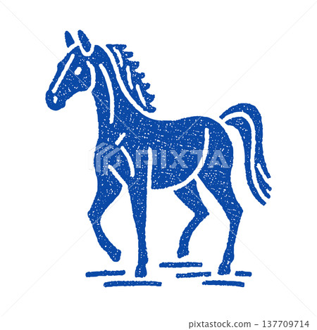 Primitive Horse Illustration Ancient Tribal Style Animal Symbol Vector 137709714