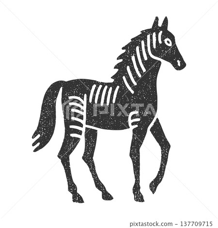 Rustic Horse Icon Vintage Farm Animal Silhouette Primitive Vector Rustic Horse Icon Vintage Farm Animal Silhouette Primitive Vector 137709715