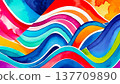 Bright multicolor background with colorful wavy abstract pattern 137709890