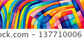 Bright multicolor background with colorful curved stripes and squares 137710006
