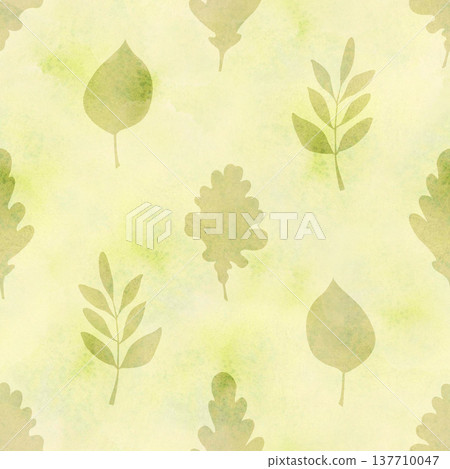 Soft watercolor autumn leaves seamless pattern with pastel botanical foliage. Vintage fall background for fabric or wrapping paper Soft watercolor autumn leaves seamless pattern with pastel botanical foliage. Vintage fall background for fabric or wrapping paper 137710047