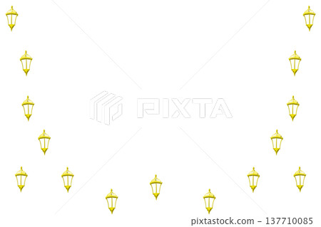 Dark red frame with golden vintage lanterns for text 137710085