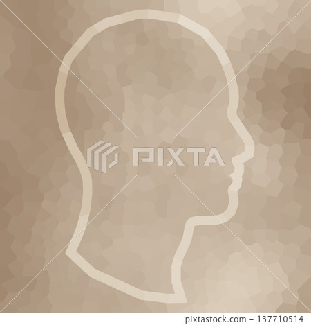 Geometric Human Profile Silhouette with Mosaic Texture for Technology Geometric Human Profile Silhouette with Mosaic Texture for Technology 137710514