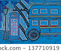 Blue London Bus 137710919