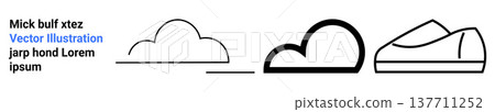 Nature design, weather icons, abstract art, branding elements, creative layouts, graphic templates. Simplified black-and-white clouds and landscapes. Nature design and weather icons concept Nature design, weather icons, abstract art, branding elements, creative layouts, graphic templates. Simplified black-and-white clouds and landscapes. Nature design and weather icons concept 137711252