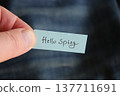 Hello spring hand lettering text. 137711691