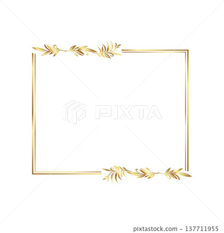 gold floral frame free 137711955