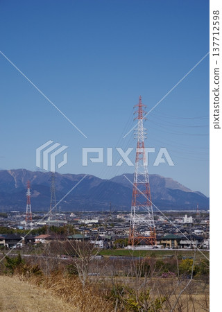 A power transmission tower passing through a residential area (Yokkaichi City, Mie Prefecture) A power transmission tower passing through a residential area (Yokkaichi City, Mie Prefecture) 137712598