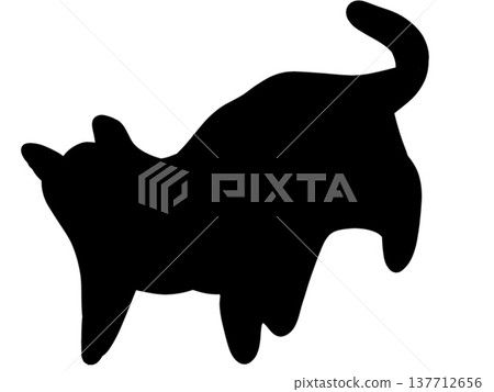 Relaxing cat silhouette 137712656