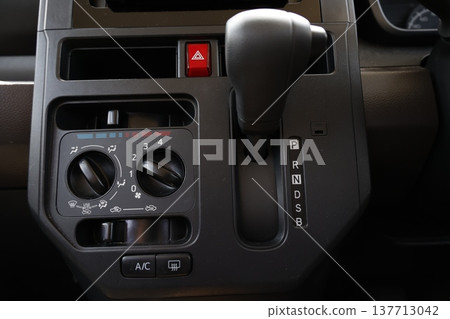 Car air conditioning control panel and shift lever. Car air conditioning control panel and shift lever. 137713042