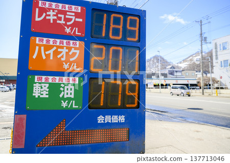 加油站的價格顯示 加油站的價格顯示 137713046