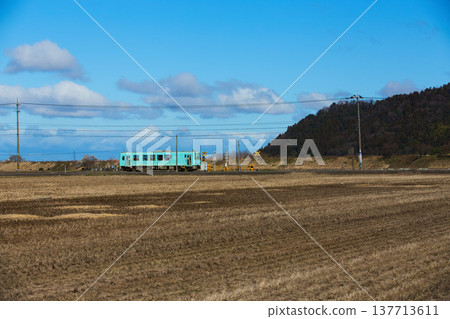 越海北部線穿過春意盎然的鄉村景色。 137713611