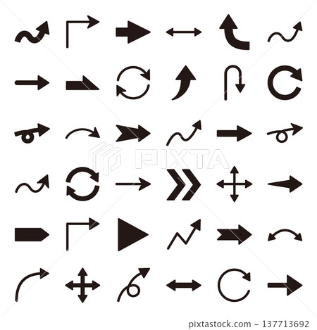 向量圖組的箭頭。圖標，簡單 137713692