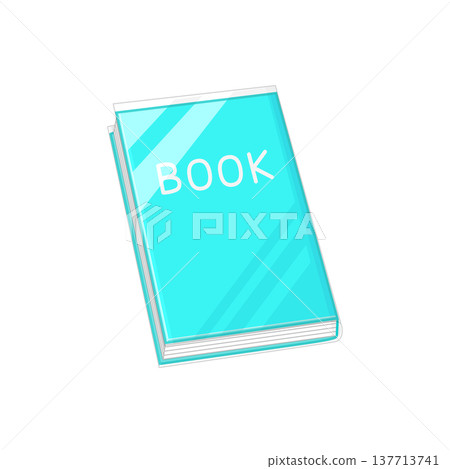 A light blue book with a transparent book cover. 137713741