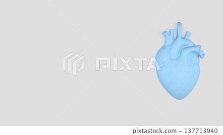 Blue Human Heart Anatomy Medical 3D Illustration Blue Human Heart Anatomy Medical 3D Illustration 137713940