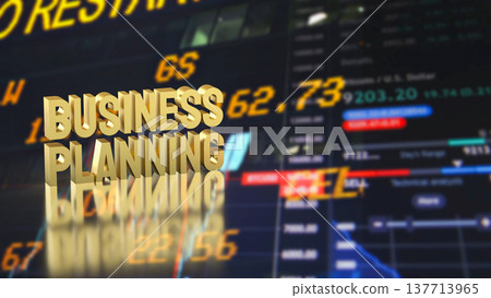 Golden Business Planning Concept With Stock Market Financial Data Background 3d render. Golden Business Planning Concept With Stock Market Financial Data Background 3d render. 137713965