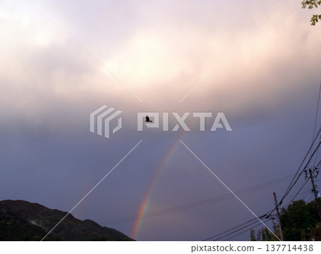 多雲的天空彩虹 137714438