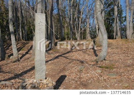 大谷城主堡遺址和一座石碑。 大谷城主堡遺址和一座石碑。 137714635