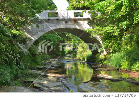 Kamakura, Toshōji Bridge: A view of the Namerikawa River flowing in front of the ruins of Toshōji Temple, the site of the Hojo clan's demise. Kamakura, Toshōji Bridge: A view of the Namerikawa River flowing in front of the ruins of Toshōji Temple, the site of the Hojo clan's demise. 137714709