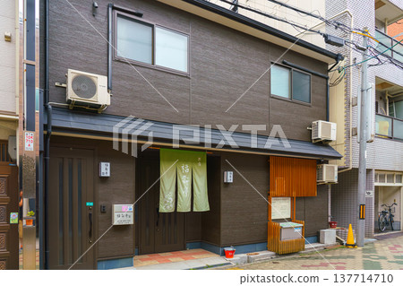 Osaka, Japan - Sep 23 2024, Close-up view of the facade of a two-storey house in a residential area, without people, at daytime, Osaka, Japan Osaka, Japan - Sep 23 2024, Close-up view of the facade of a two-storey house in a residential area, without people, at daytime, Osaka, Japan 137714710