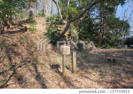 The remains of the large moat at the site of Odani Castle. 137714915