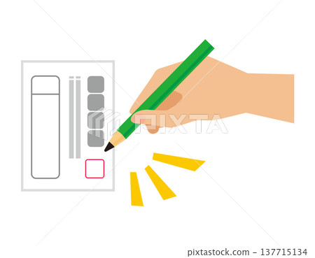 填寫選票的插圖;選舉圖標 填寫選票的插圖;選舉圖標 137715134