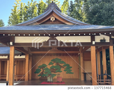 Noh stage at Shinmei Shrine Noh stage at Shinmei Shrine 137715468