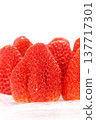 Large strawberries, Benihoppe variety, from Shizuoka Prefecture, against a bright background. 137717301
