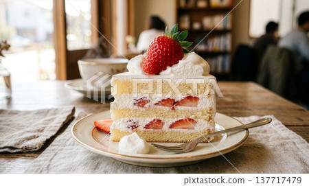 草莓酥餅盛放在白色盤子裡 草莓酥餅盛放在白色盤子裡 137717479