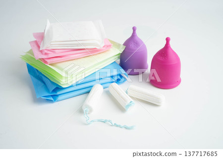 Sanitary hygiene set for women menstrual period cycle protection. 137717685