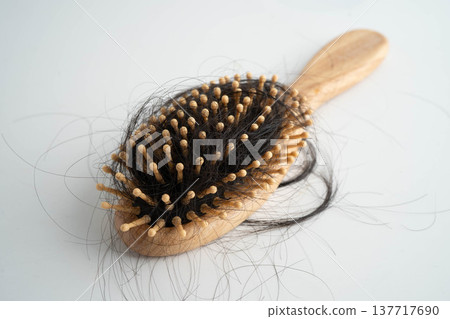 Hair loss fall with comb bush serious problem health, beauty and cosmetic. 137717690