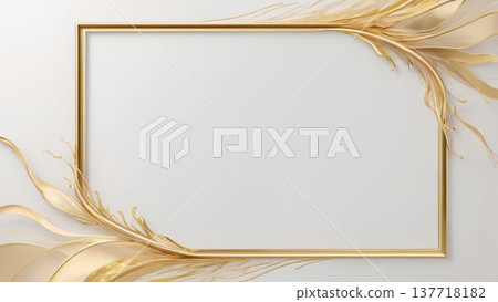 設計系列採用時尚的金屬金色線條邊框 137718182