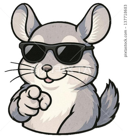 一幅戴著太陽眼鏡的酷龍貓插圖。 137718683