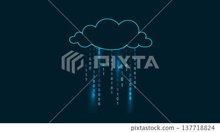 Binary Rain background. Abstract hacker code and data streams for crypto currency techno banner with numbers. Vector illustration Binary Rain background. Abstract hacker code and data streams for crypto currency techno banner with numbers. Vector illustration 137718824