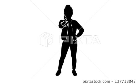 一個女人的剪影指向你 137718842