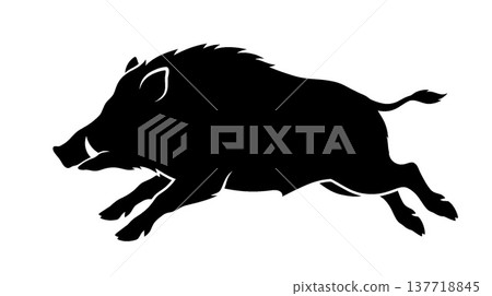 running boar silhouette running boar silhouette 137718845