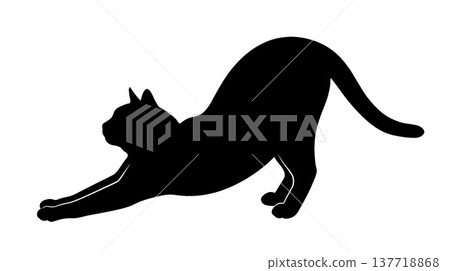 Black cat stretch silhouette Black cat stretch silhouette 137718868