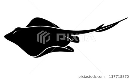 Stingray silhouette illustration Stingray silhouette illustration 137718870