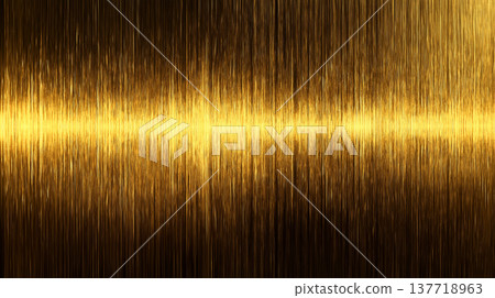 Stylish and cool metallic texture: A sparkling gold background material with a circular hairline finish. 137718963