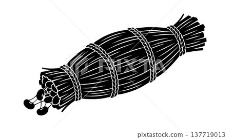 Rice bale and grain pattern illustration Rice bale and grain pattern illustration 137719013