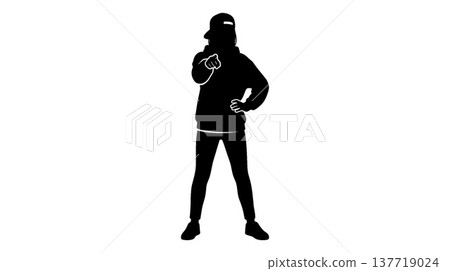 指向前方的人形輪廓 指向前方的人形輪廓 137719024
