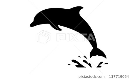jumping dolphin silhouette jumping dolphin silhouette 137719064