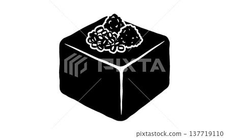Dessert cube silhouette icon Dessert cube silhouette icon 137719110